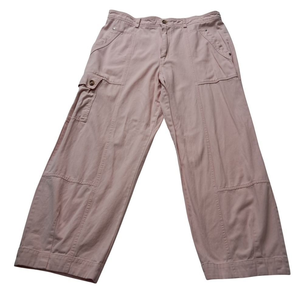 Anthropologie The Carson Utility Barrel Pants Women's 12 Pink High Rise Cotton